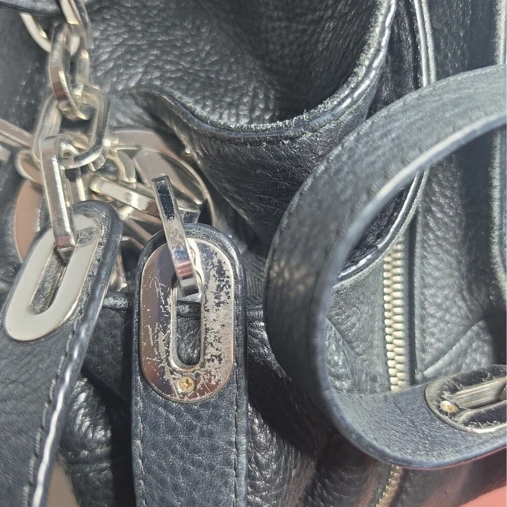 Michael Kors Black Pebble Leather Large Hobo Shoulder Bag